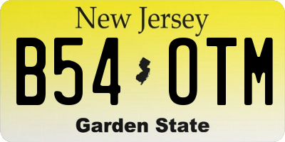 NJ license plate B54OTM