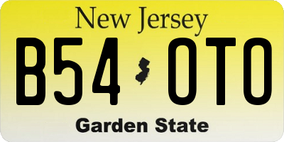 NJ license plate B54OTO