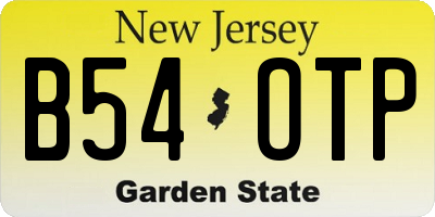 NJ license plate B54OTP