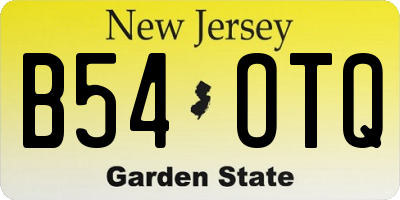 NJ license plate B54OTQ