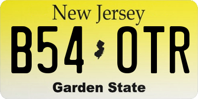 NJ license plate B54OTR