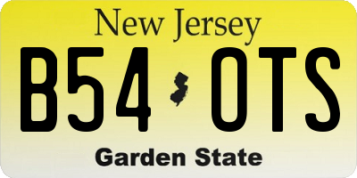 NJ license plate B54OTS