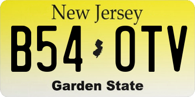 NJ license plate B54OTV