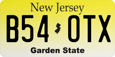 NJ license plate B54OTX