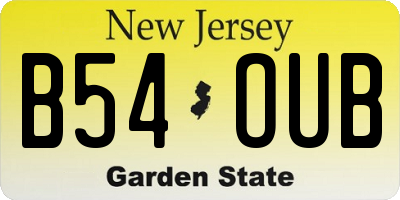 NJ license plate B54OUB
