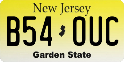 NJ license plate B54OUC