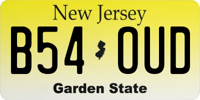 NJ license plate B54OUD