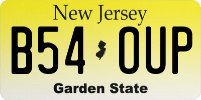 NJ license plate B54OUP