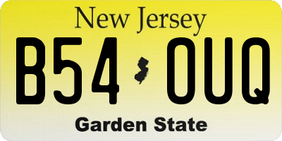 NJ license plate B54OUQ