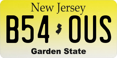 NJ license plate B54OUS