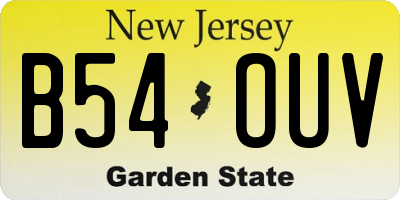 NJ license plate B54OUV