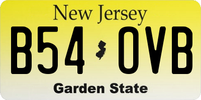 NJ license plate B54OVB