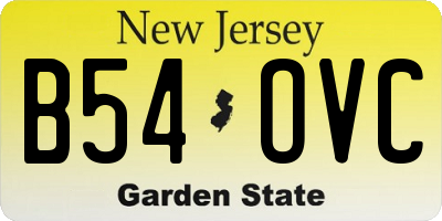 NJ license plate B54OVC