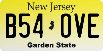 NJ license plate B54OVE