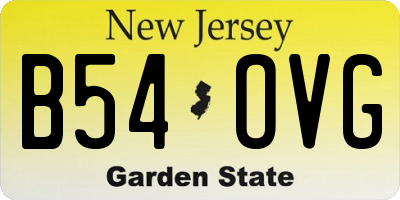 NJ license plate B54OVG