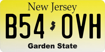 NJ license plate B54OVH