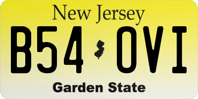 NJ license plate B54OVI
