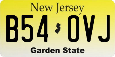 NJ license plate B54OVJ