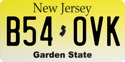 NJ license plate B54OVK