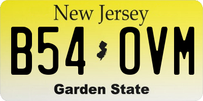 NJ license plate B54OVM