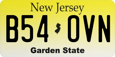 NJ license plate B54OVN