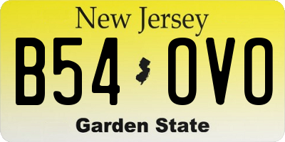 NJ license plate B54OVO
