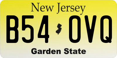 NJ license plate B54OVQ