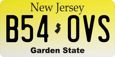 NJ license plate B54OVS