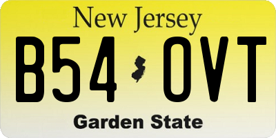 NJ license plate B54OVT