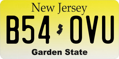 NJ license plate B54OVU