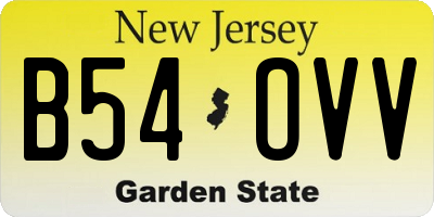 NJ license plate B54OVV