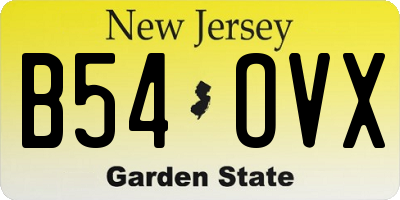 NJ license plate B54OVX