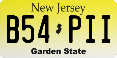 NJ license plate B54PII