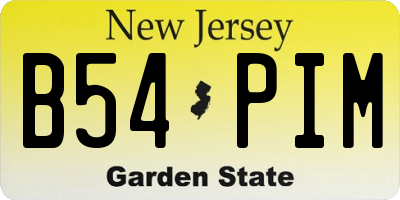 NJ license plate B54PIM