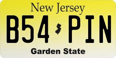 NJ license plate B54PIN