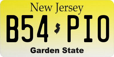 NJ license plate B54PIO