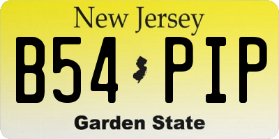 NJ license plate B54PIP
