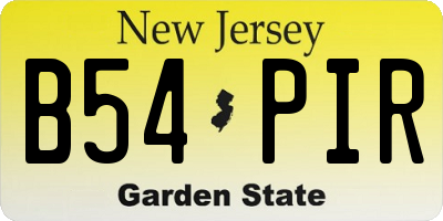 NJ license plate B54PIR