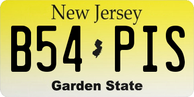 NJ license plate B54PIS