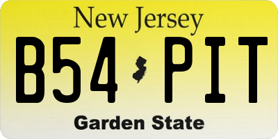 NJ license plate B54PIT