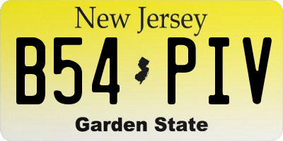 NJ license plate B54PIV