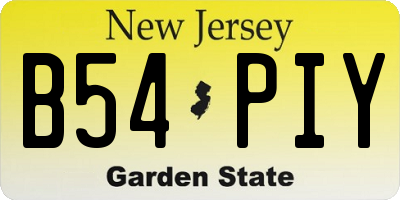 NJ license plate B54PIY