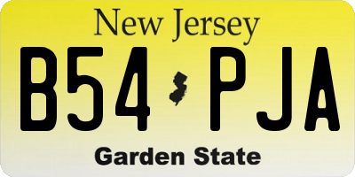 NJ license plate B54PJA