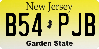 NJ license plate B54PJB