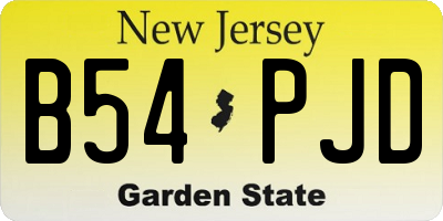 NJ license plate B54PJD