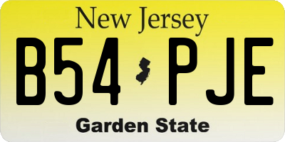 NJ license plate B54PJE