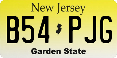 NJ license plate B54PJG