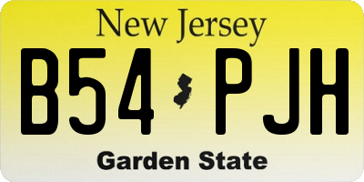 NJ license plate B54PJH