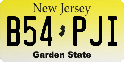 NJ license plate B54PJI