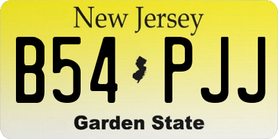 NJ license plate B54PJJ